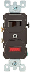 Leviton 5226 1-Pole AC Combination Toggle Switch & Neon Pilot Lamp (Brown)