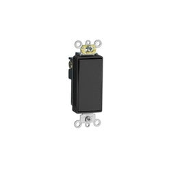 LEVITON Leviton 5621-2E 120/277 VAC 20 Amp 1-Pole 2 Hp Black Thermoplastic Self Grounding Rocker Decorator Quiet Switch
