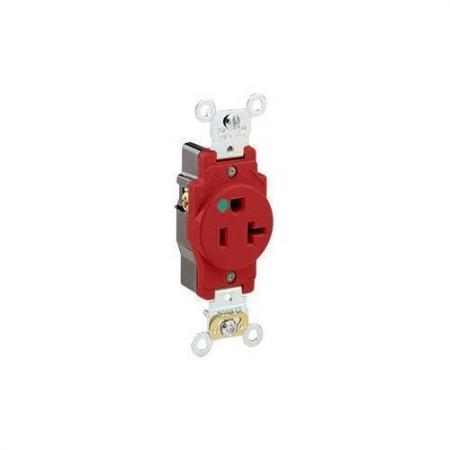 LEVITON Leviton 8310-R Extra Heavy Duty Hospital Grade Single Receptacle 20 Amp 125 Volt NEMA 5-20R