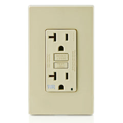 Leviton GFWR2-I 20 Amp 125 Volt Receptacle/Outlet 20 Amp Feed-Through Self-Test SmartlockPro Slim Weather-Resistant GFCI