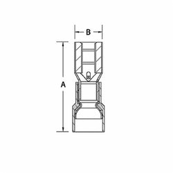 ABB ABB RB14-110F Thomas & Betts RB14-110F 16 to 14 AWG Blue Electrotinned Brass Nylon Insulated Female Disconnect