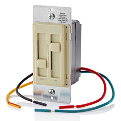 Leviton 66DF-10I SureSlide Dual Quiet Fan and Light Control 150W-120VAC Dimmable LED and CFL 300W-120VAC Incandescent