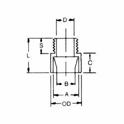 ABB ABB E943N Non-Metallic Terminal Adapter 4 in (Male x Socket Thread) PVC