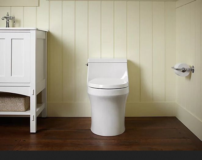 KOHLER Kohler K-4007-0 Kohler San Souci 1.28 gpf AquaPiston Flush One-Piece Round Front Toilet, White