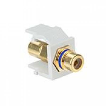 LEVITON Leviton 40830-BWL RCA Feedthrough QuickPort Connector, Gold-Plated, (Each)