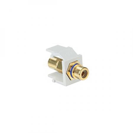 LEVITON Leviton 40830-BWL RCA Feedthrough QuickPort Connector, Gold-Plated, (Each)