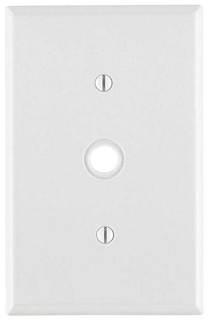 LEVITON Leviton PJ11-W 1-Gang 0.406 Hole Telephone/Cable Wallplate Midway Size