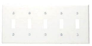 LEVITON Leviton 84023-40 5-Gang Toggle Device Mount Switch Standard Size 302 Stainless Steel Wallplate