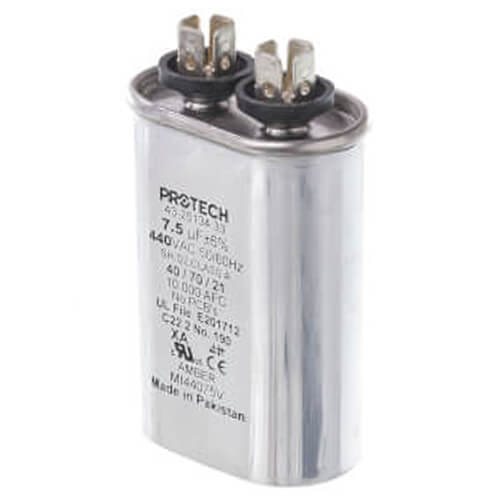 RHEEM Rheem Parts 43-25134-33 Protech Single Oval Capacitor 7.5 MFD 440VAC