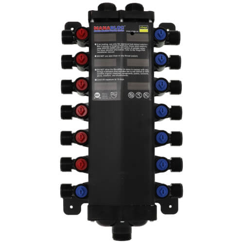 VIEGA Viega 49610 1/2 14 Port MANABLOC without Port Adapters (6 Hot, 8 Cold)