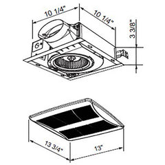 BROAN-NUTONE Broan LP510R Lo-Profile Bathroom Exhaust Vent Fan Power 120V (4 Inch Duct) Replacement MPN LP510R