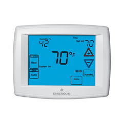 Emerson Climate Technologies 1F951-291 White Rodgers Touchscreen 4 Heat/2 Cool Humidity Programmable or Non-Programmable Thermostat, White