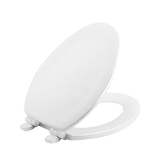 Kohler K-20466-0 Kohler Stonewood Quiet-Close Elongated Closed Molded Wood Front Toilet Seat, White