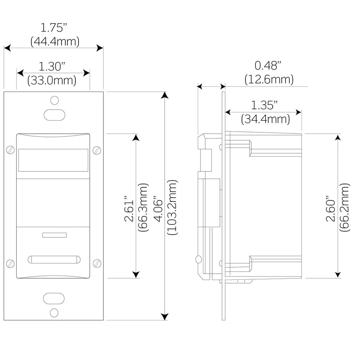 LEVITON Leviton ODS06-IDW Passive Infrared Wallbox Occupancy Sensor 120/277VAC 180 Degree