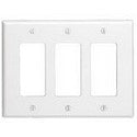 LEVITON Leviton 80611-W 3-Gang Decora/GFCI Device Decora Wallplate, White