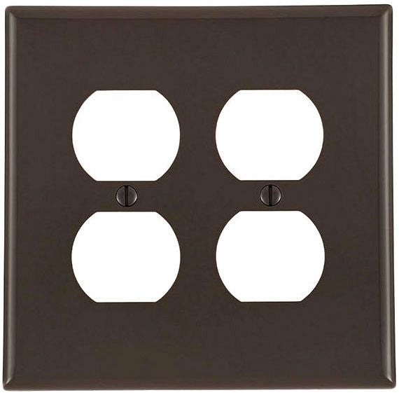 LEVITON Leviton PJ82 2-Gang Duplex Receptacle Wallplate Midway Size Brown