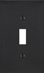Leviton PJ1-E 1-Gang Toggle Switch Wallplate Midway Size Black