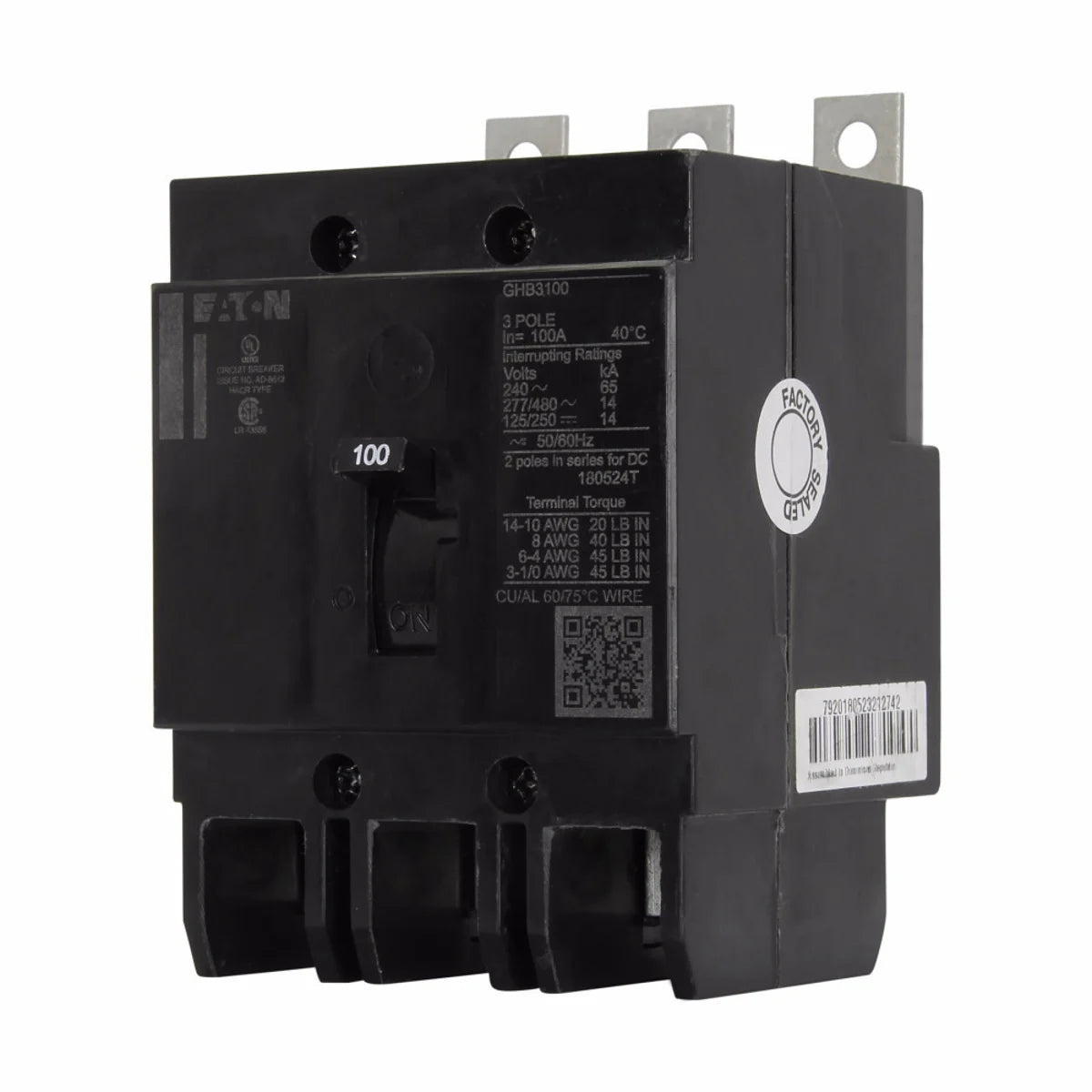 EATON EATON GHB3090 BREAKER CKT CASE MLD 90A 14/65KA 3 G