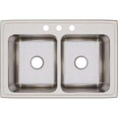 ELKAY Elkay DLR3322103 Lustertone Classic Stainless Steel 33 x 22 x 10-1/8 Equal Double Bowl Drop-in Sink