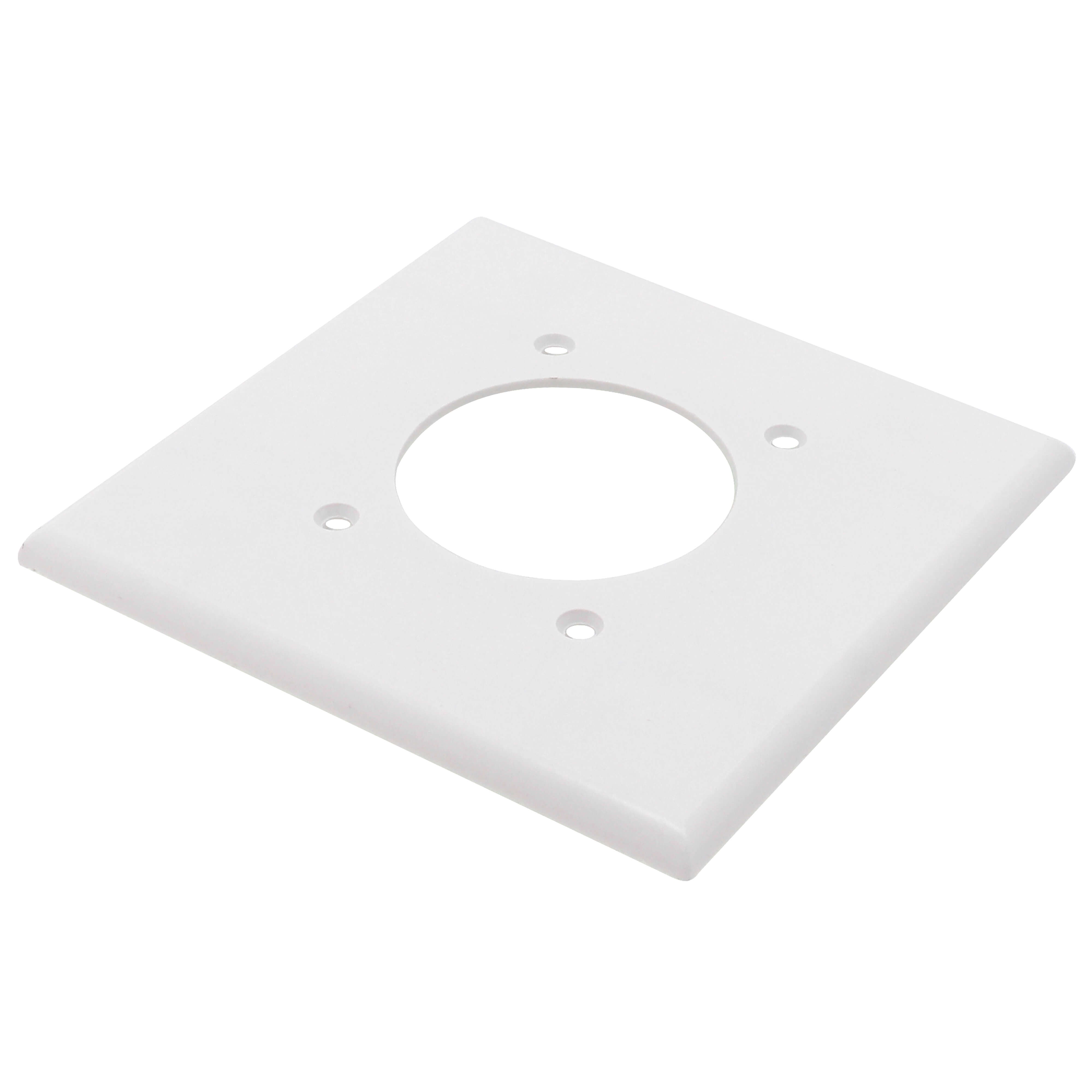 LEVITON Leviton 80526-W 2-Gang Flush Mount 2.15-Inch Diameter Device Receptacle Wallplate Midway Size