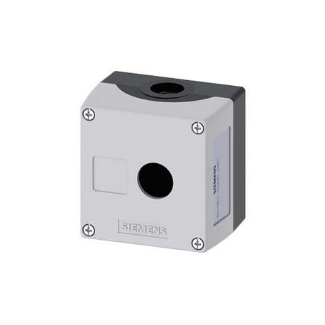 SIEMENS Siemens 3SU18010AA000AB1 1-Hole Pushbutton Enclosure With 1 Control Point, 85 mm W x 64 mm D, NEMA 1/2/3/3R/4/4X/12/13