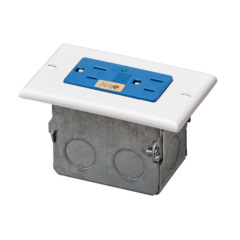 LEVITON Leviton 47605-ACS J-Box Surge Protective Kit, Comes with Duplex Receptacle, Blue