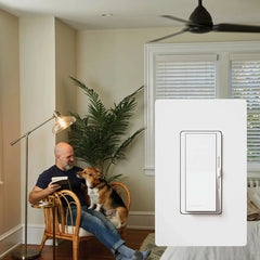 LUTRON Lutron DVFSQ-FH-IV Diva 3-Speed Fan Control and Light Switch, Single-Pole/3-Way, 1.5A Fan/1A LED, Clamshell Packaging