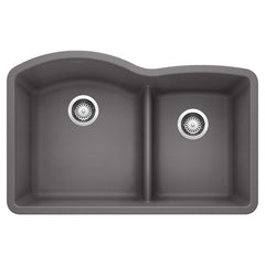 BLANCO Blanco 441591 Diamond 1-3/4 Double Bowl Kitchen Sink with Low Divide - Cinder