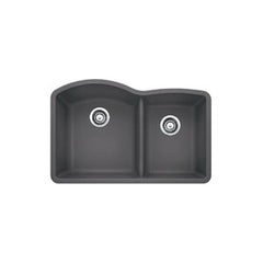 BLANCO Blanco 441591 Diamond 1-3/4 Double Bowl Kitchen Sink with Low Divide - Cinder