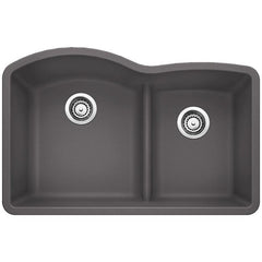 BLANCO Blanco 441591 Diamond 1-3/4 Double Bowl Kitchen Sink with Low Divide - Cinder