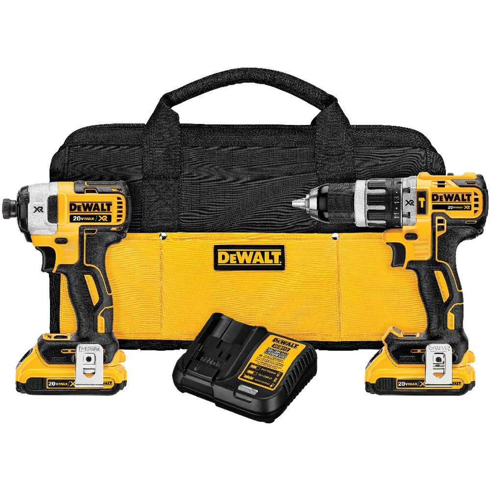 DEWALT DeWalt DCK287D2 20V MAX XR Brushless Cordless Compact Hammer Drill and Impact Driver Combo Kit