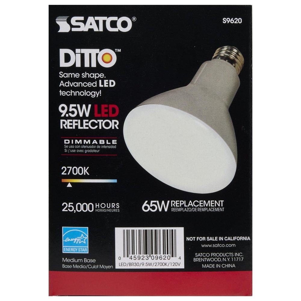 SATCO-NUVO SATCO S9620 9.5W BR30 Dimmable LED Light Bulb with Medium Base