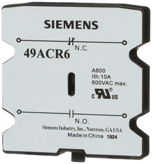 SIEMENS Siemens 49ACR6 Aux Switch DP, 600VAC, 1NO/1NC