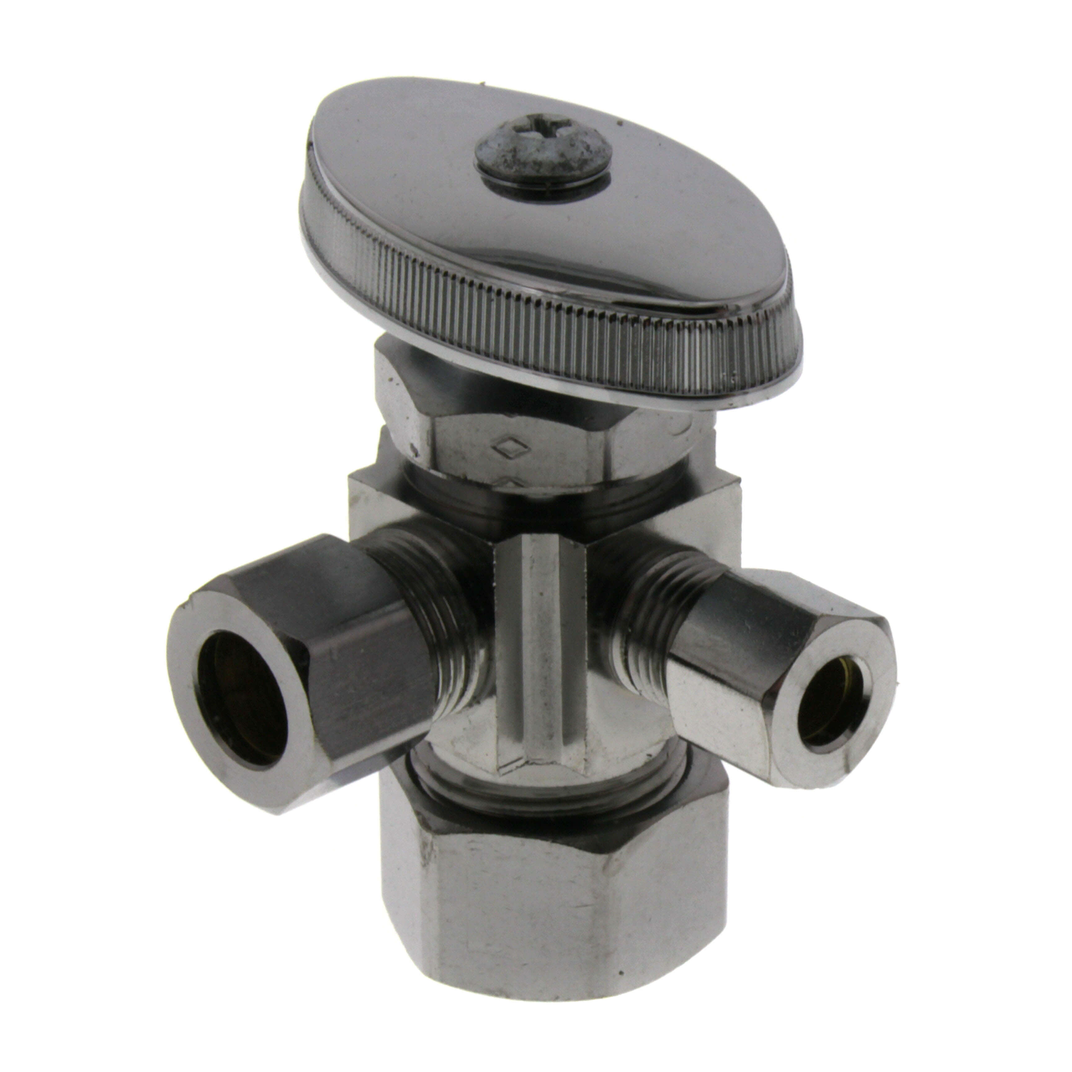 BRASSCRAFT BrassCraft CR1900LXC1 Multi-Turn Dual Outlet Supply Angle Stop 1/2 x 3/8 x 1/4 in