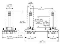 Brizo R70200-WS Other: Two-Handle Freestanding Tub Filler Rough