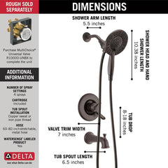 DELTA FAUCET Delta Faucet T17494-RB-I Linden Two Handle Multi Function Bathtub & Shower Faucet