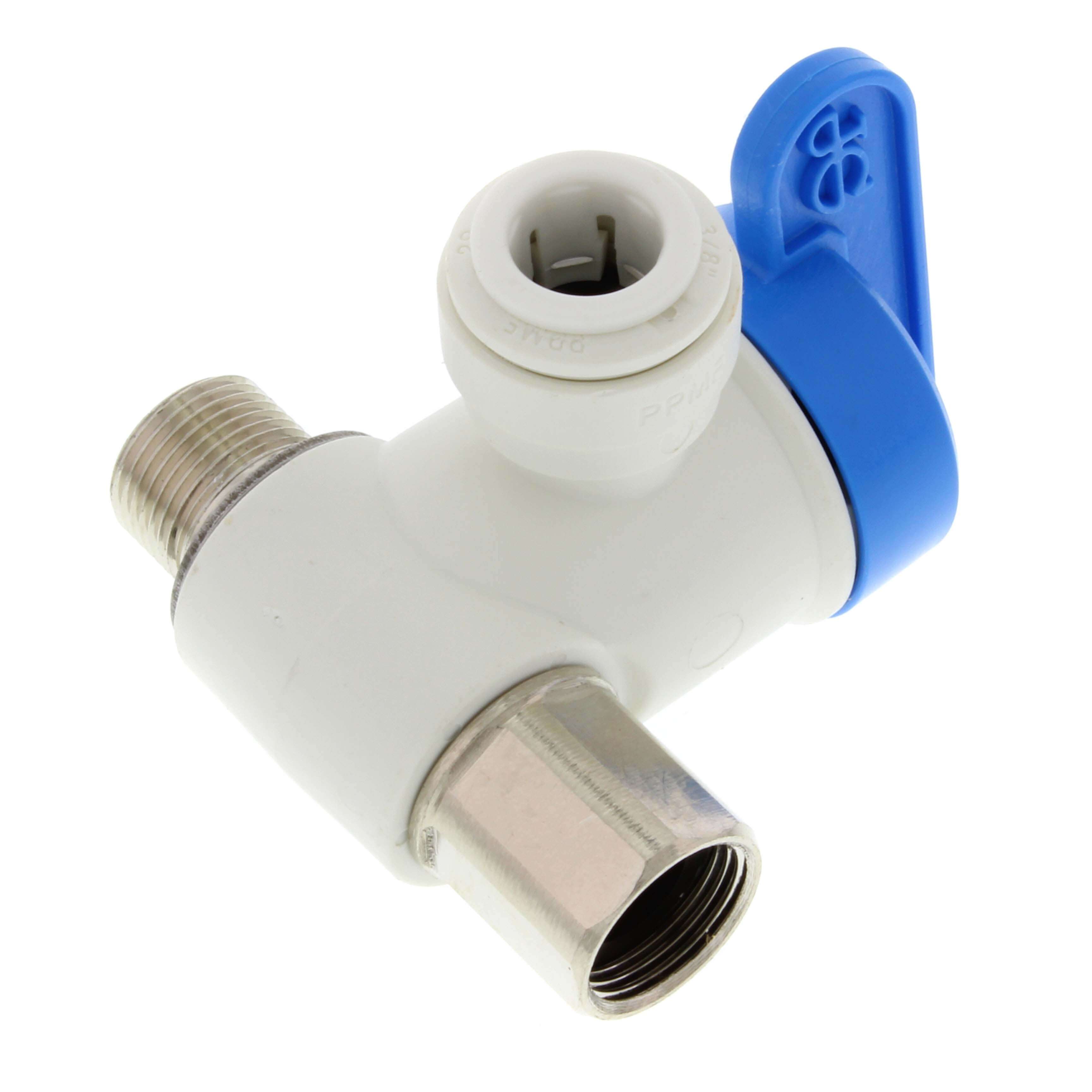 JOHN GUEST John Guest ASVPP2LF 3/8 in. Male Compression x Compression x OD Tube Lever Handle Angle Supply Stop Valve in White