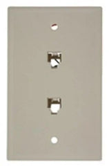 Leviton 40244-T Wall Plate, Telephone, 6-Position 4-Conductor, Light Almond