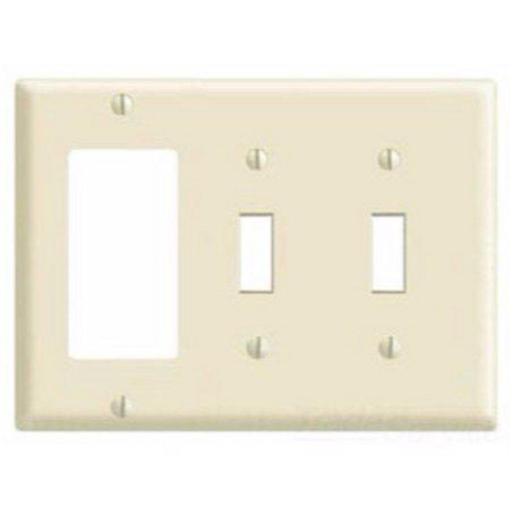 LEVITON Leviton 80745-W 3-Gang Combination Wall Plate 2-Toggle 1-Decora/GFCI Combination