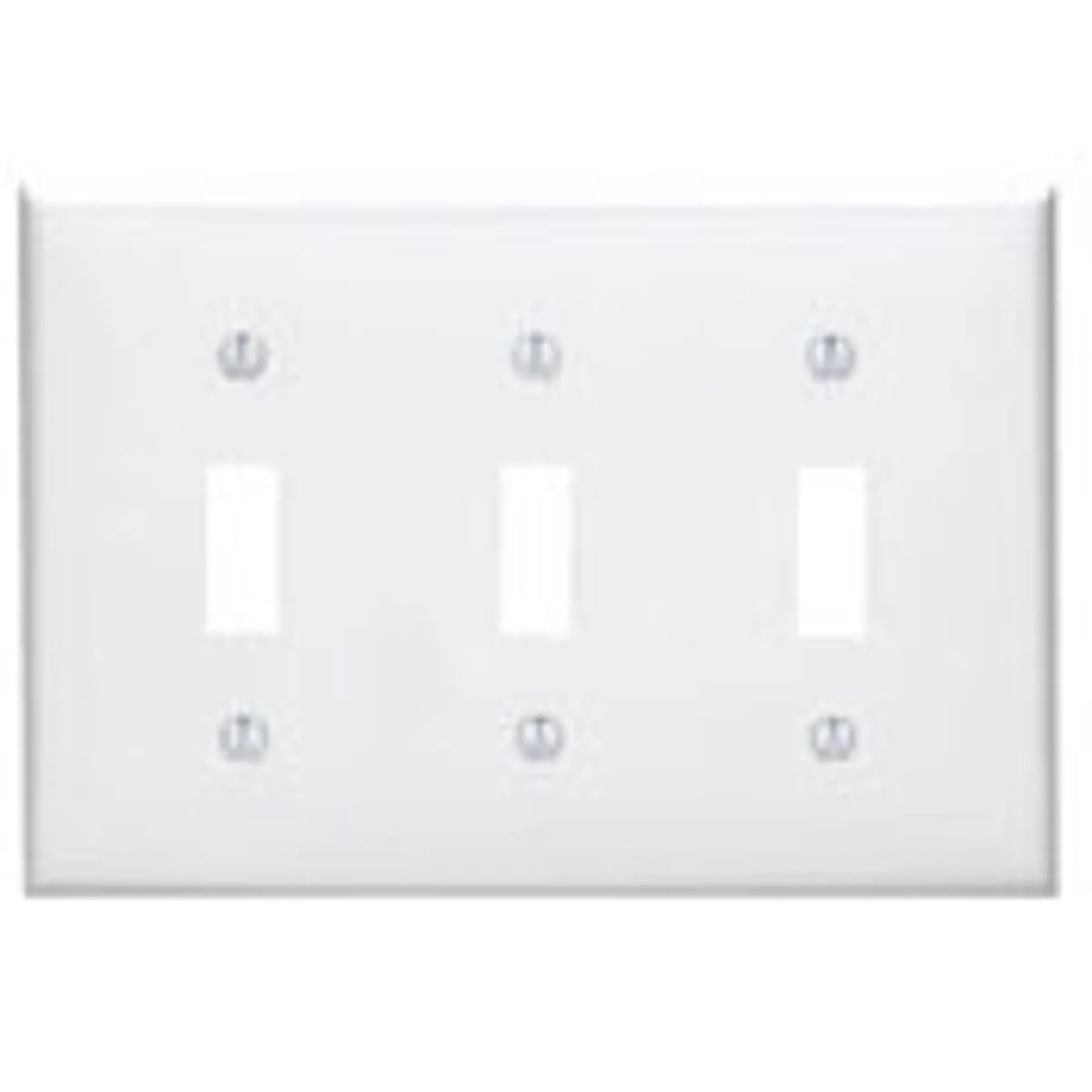 LEVITON Leviton 80711-T 3-Gang Electrical Wall Plate, Nylon, Toggle Switch, Light Almond