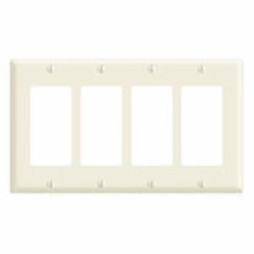 LEVITON Leviton 80412-NW 4-Gang White Decora Standard Size Nylon Wallplate