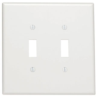 LEVITON Leviton 88109 Oversized Toggle Switch Wallplate 2 Gang