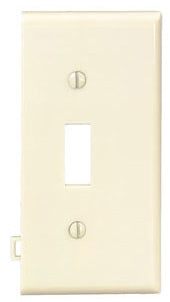 LEVITON Leviton PSE1-I Combination Sectional Toggle Switch Wallplate, 1 Gang, Thermoplastic Nylon, Ivory