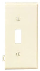 Leviton PSE1-I Combination Sectional Toggle Switch Wallplate, 1 Gang, Thermoplastic Nylon, Ivory
