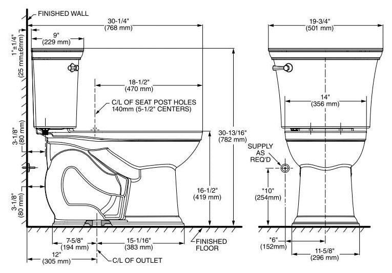 AMERICAN STANDARD American Standard 3870A101020 Heritage Vormax Right Height Elongated Toilet Bowl