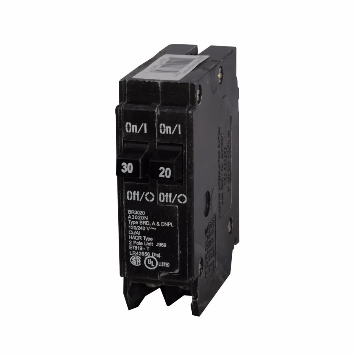 EATON Eaton BR3030 Type BR Duplex Circuit Breaker 30 A 10 kA Interrupt 120/240 VAC