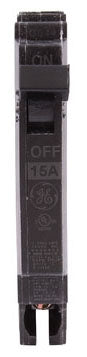 GENERAL ELECTRIC GE THQP115 THQP Molded Case Circuit Breaker, 120/240 VAC, 15 Amp, 10 kA, 1 Pole, THQP115