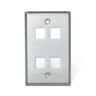 LEVITON Leviton 43080-1S4 QuickPort 4-Socket Faceplate