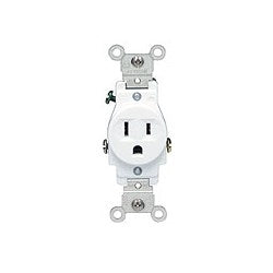 LEVITON Leviton 5015-I single receptacle outlet commercial specification grade smooth face 15 amp 125 volt NEMA 5-15R