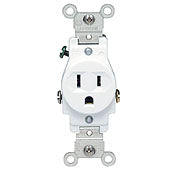 LEVITON Leviton 5015-I single receptacle outlet commercial specification grade smooth face 15 amp 125 volt NEMA 5-15R